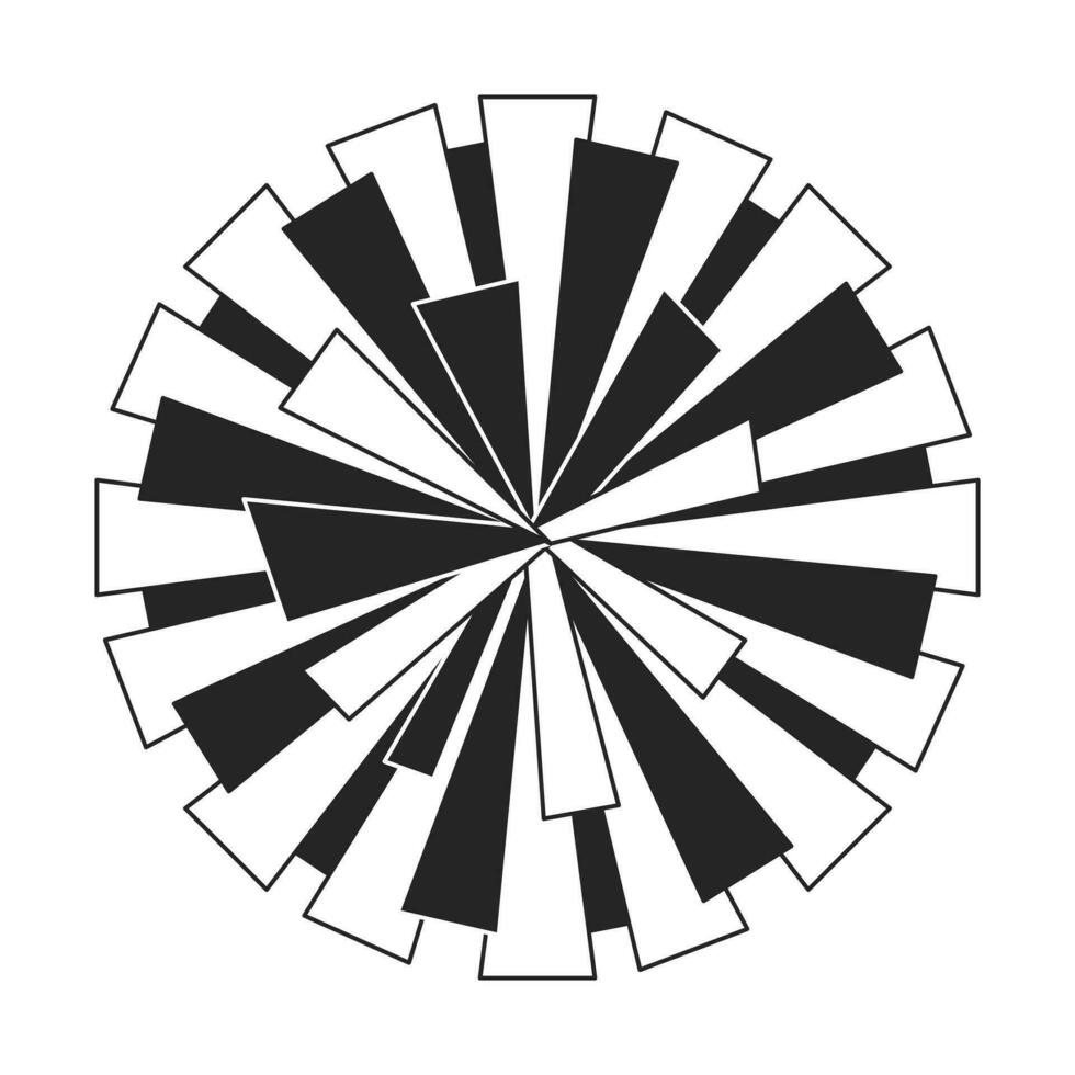 Cheerleader pompon flat monochrome isolated vector object. Fluffy cheerleading element. Editable black and white line art drawing. Simple outline spot illustration for web graphic design
