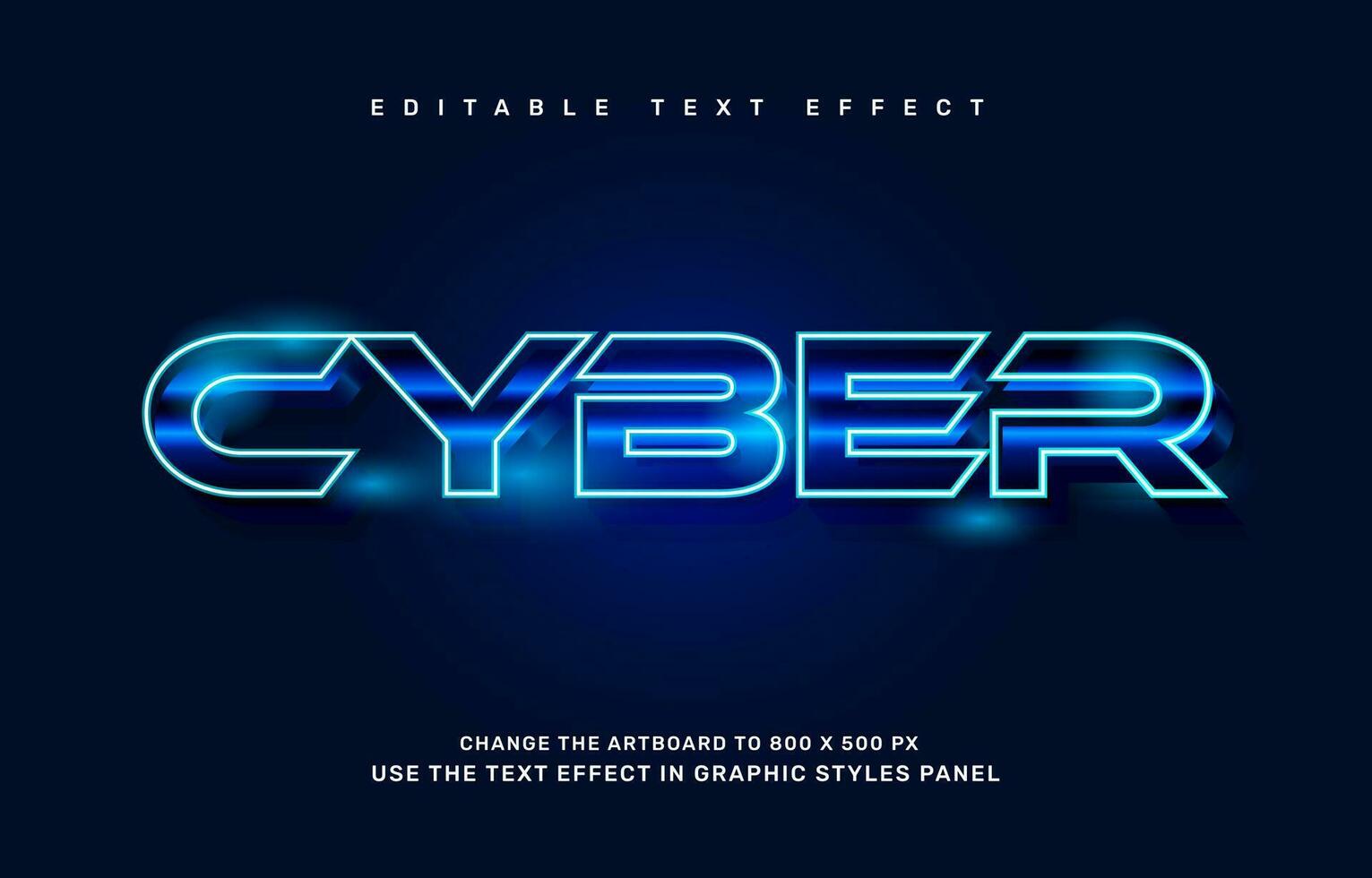 Cyber editable text effect template vector