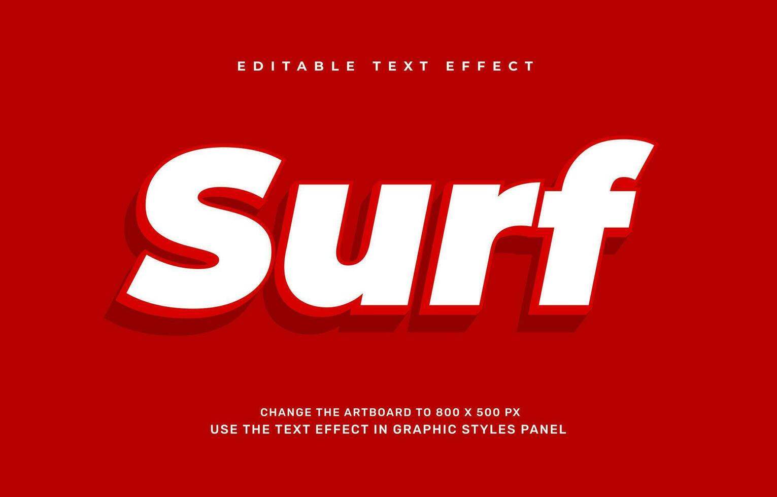 Surf text effect vector