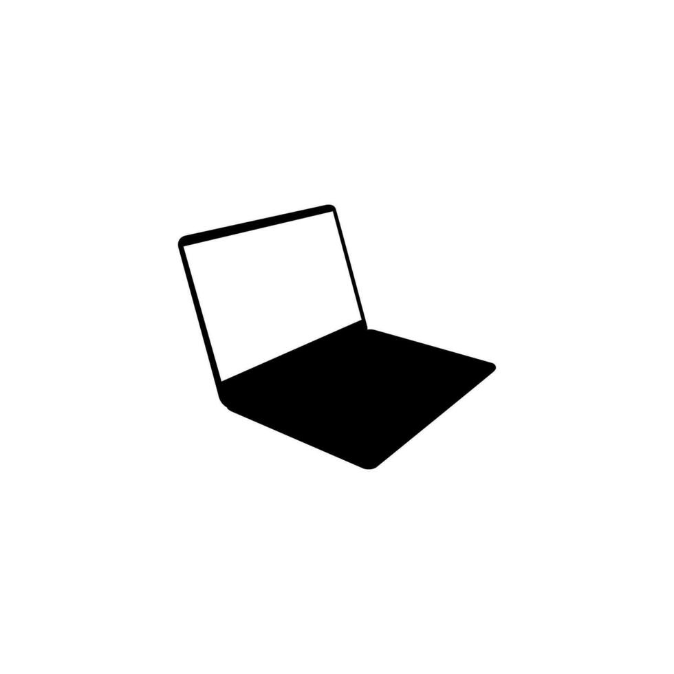 ordenador portátil vector icono, ordenador portátil silueta diseño