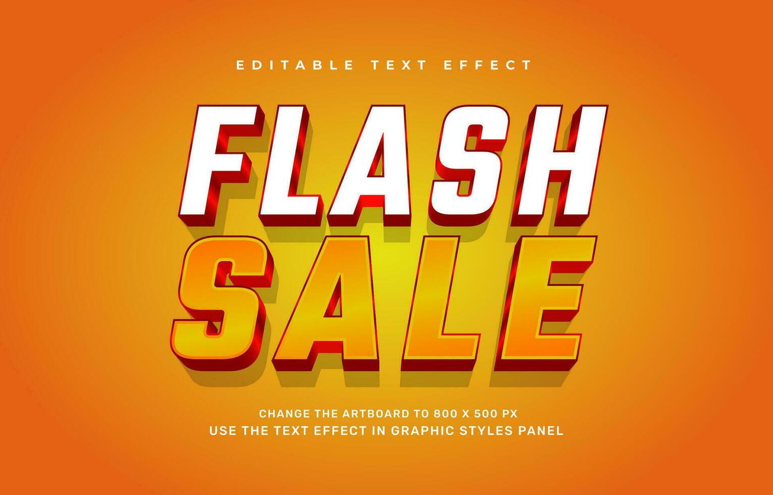 efecto de texto de venta flash vector