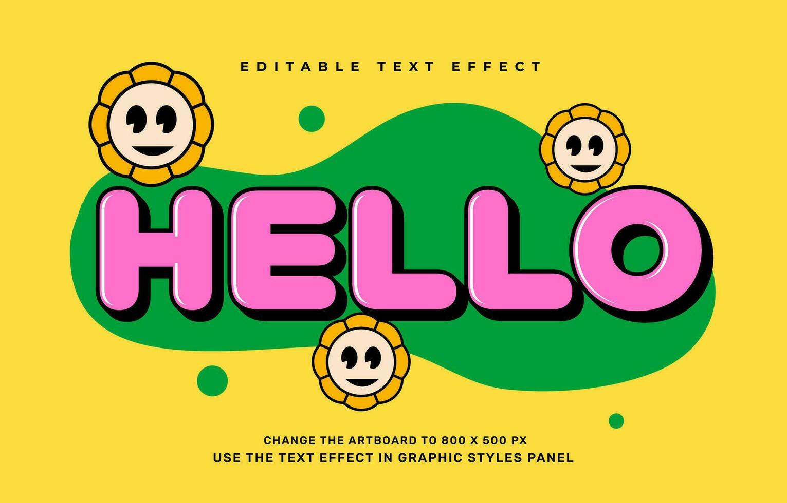 cartoon text effect vector