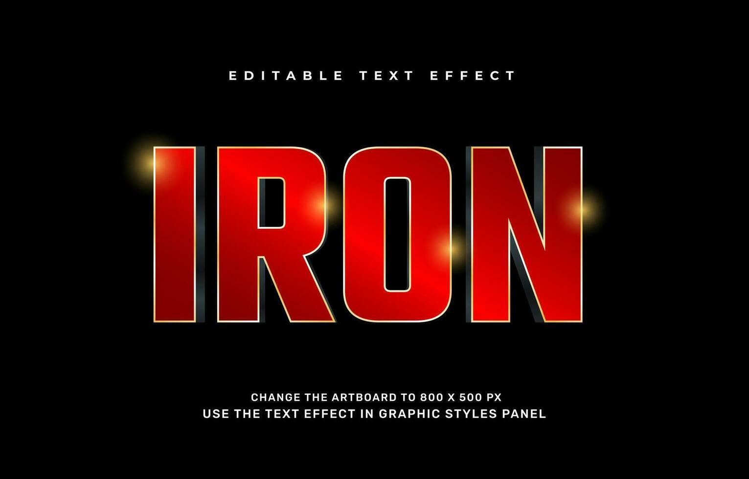 Iron text effect vector