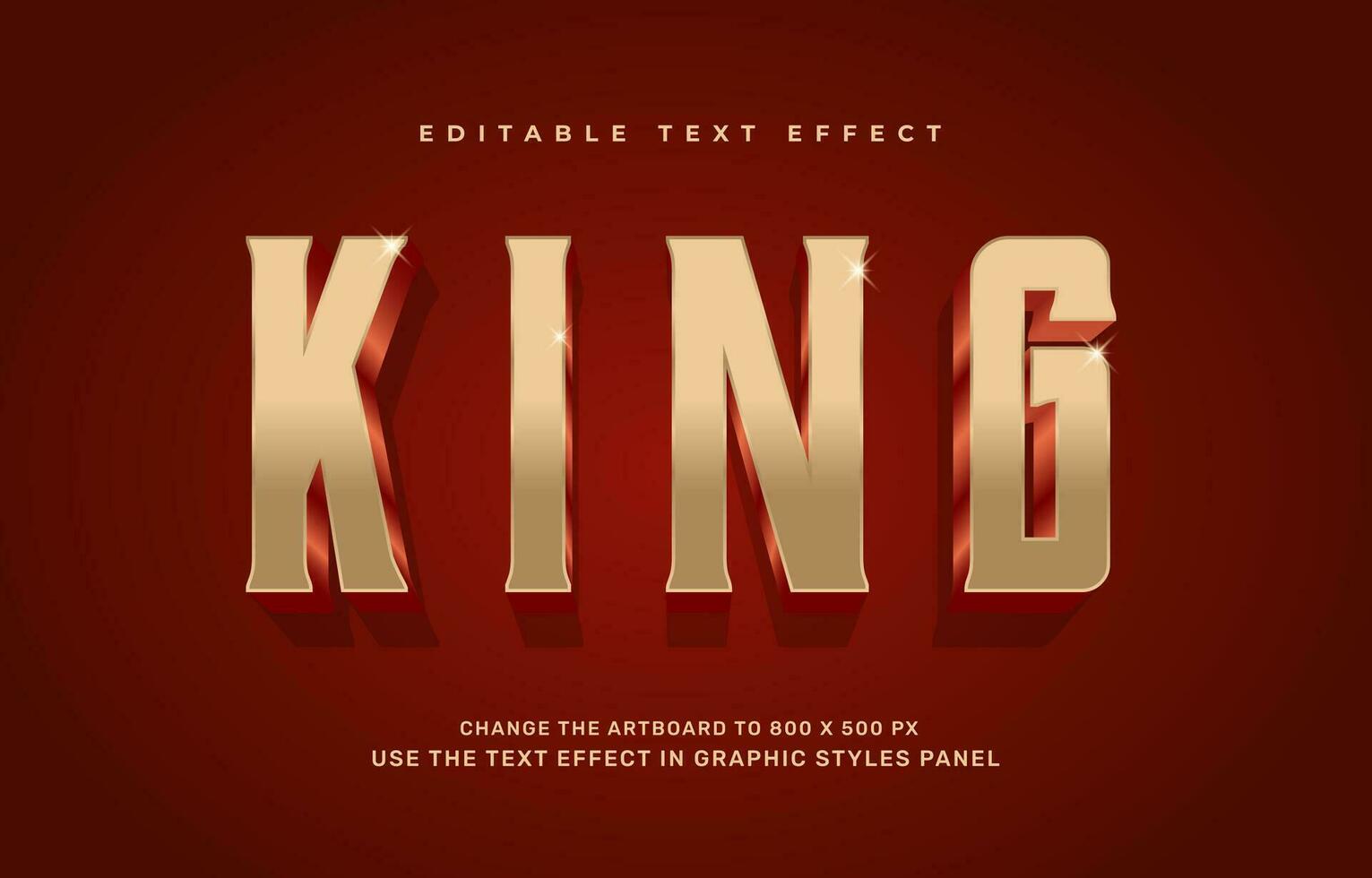 Gold king text effect vector