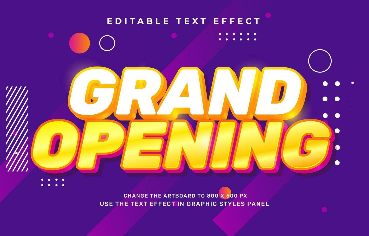 Grand Opening text effect vector