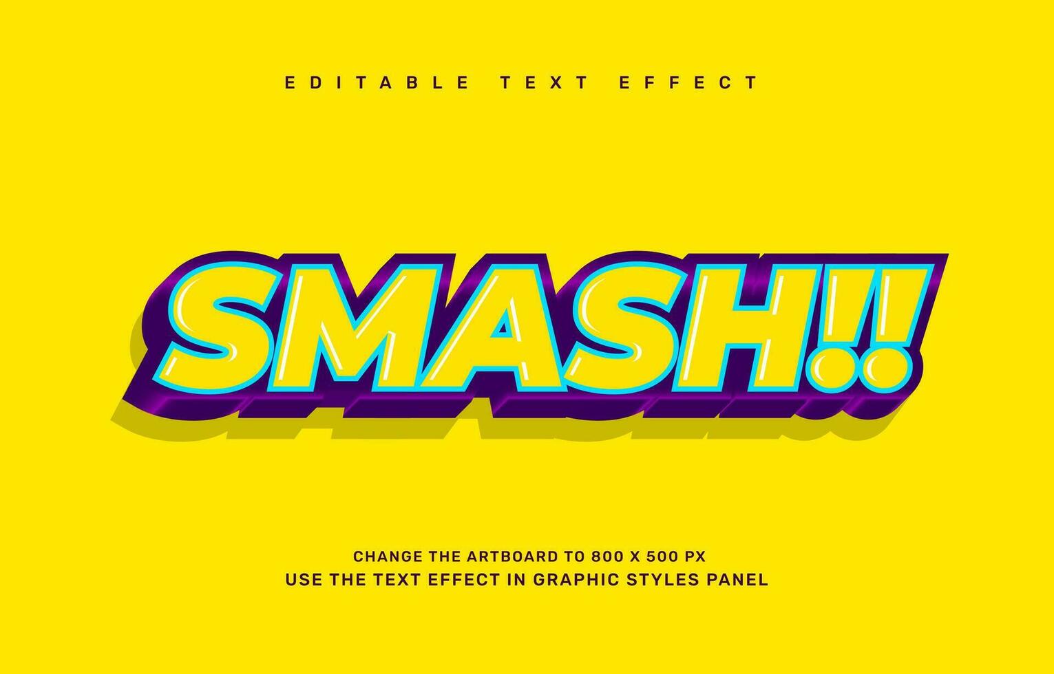 Smash editable text effect template vector