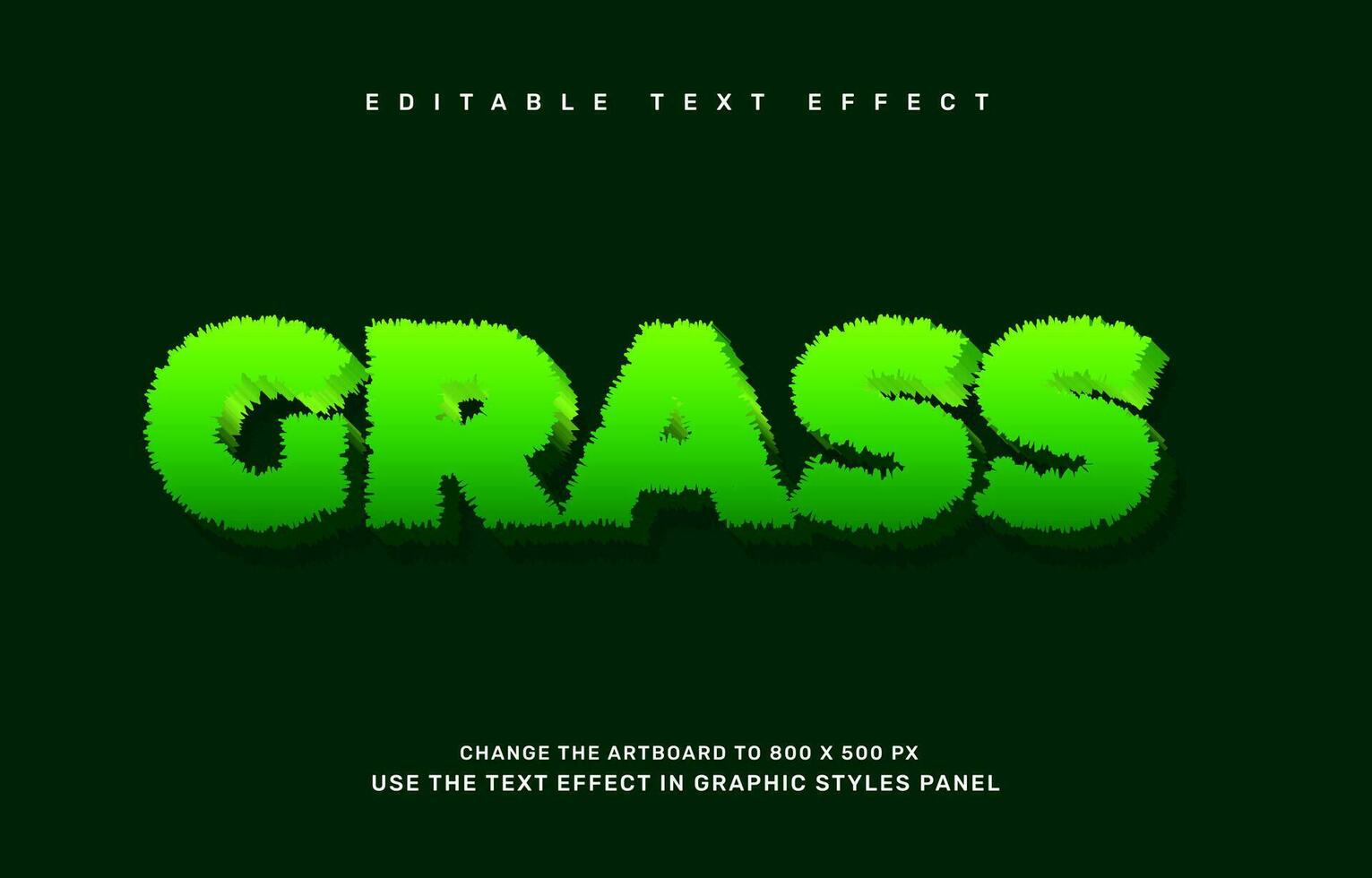 Grass editable text effect template vector