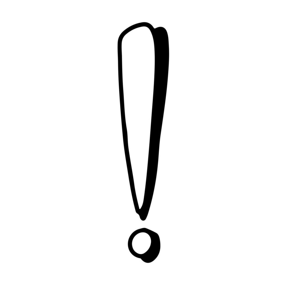 Doodle sketch style of Hand drawn exclamation point vector illustration.