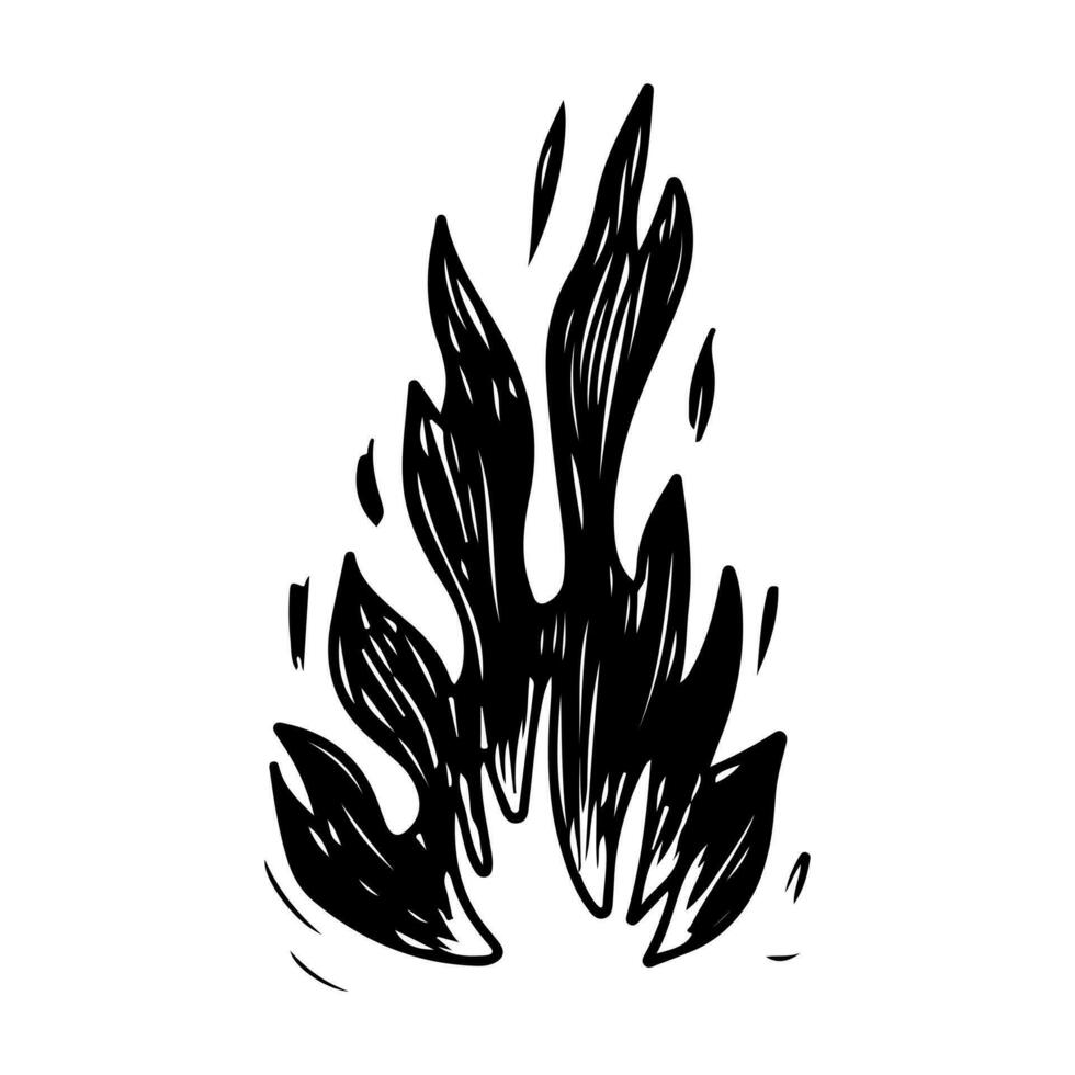 Doodle sketch style of Hand drawn fire vector illustration.