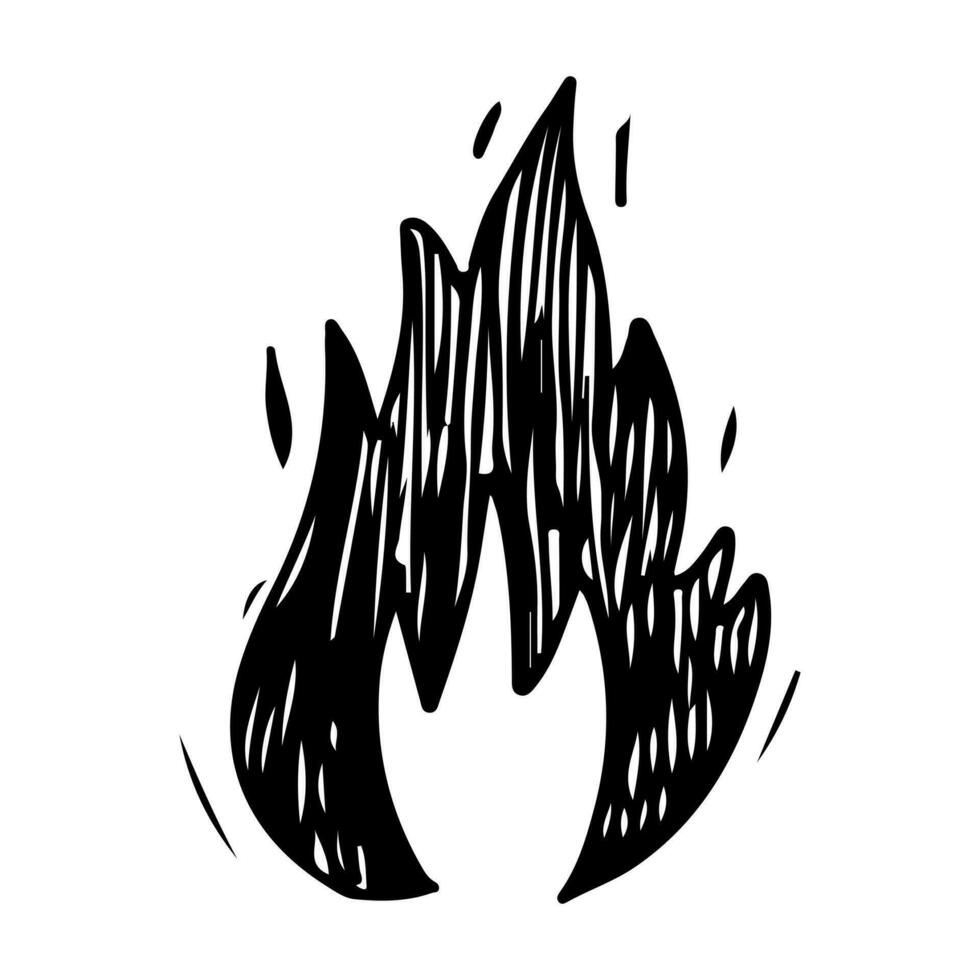 Doodle sketch style of Hand drawn fire vector illustration.