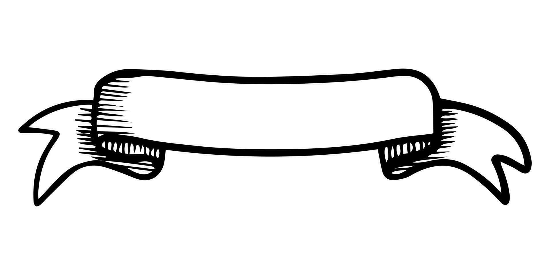 Doodle sketch style of ribbon banner hand drawn illustration. for concept  design. 25728845 Vector Art at Vecteezy