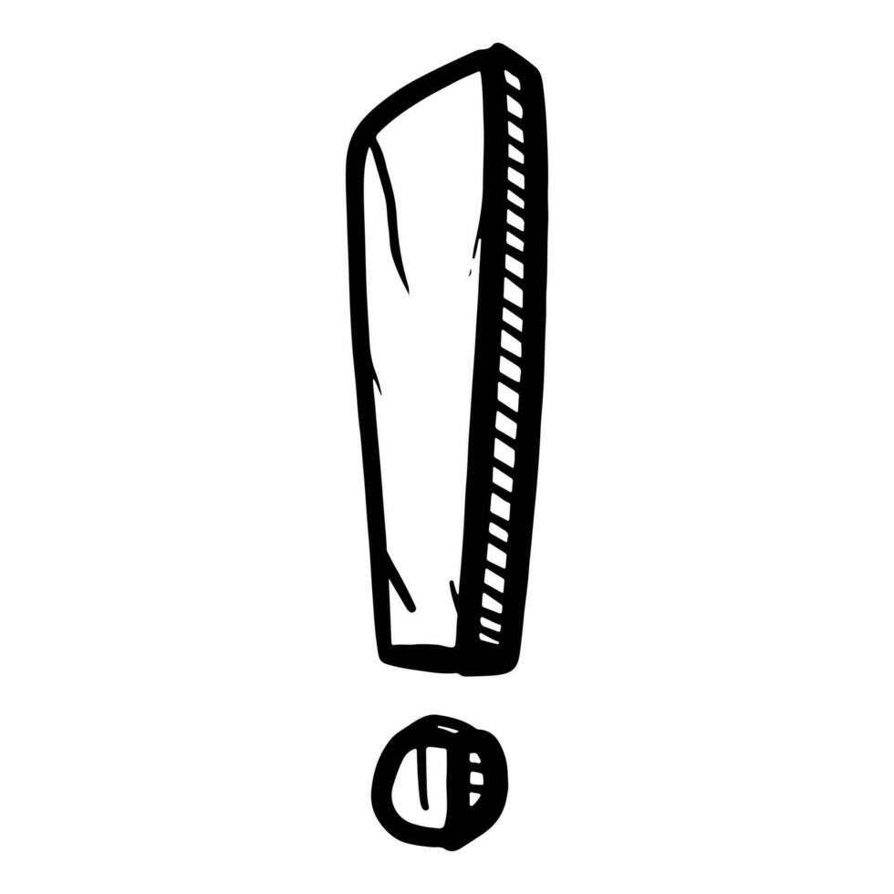 Doodle sketch style of Hand drawn exclamation point vector illustration.