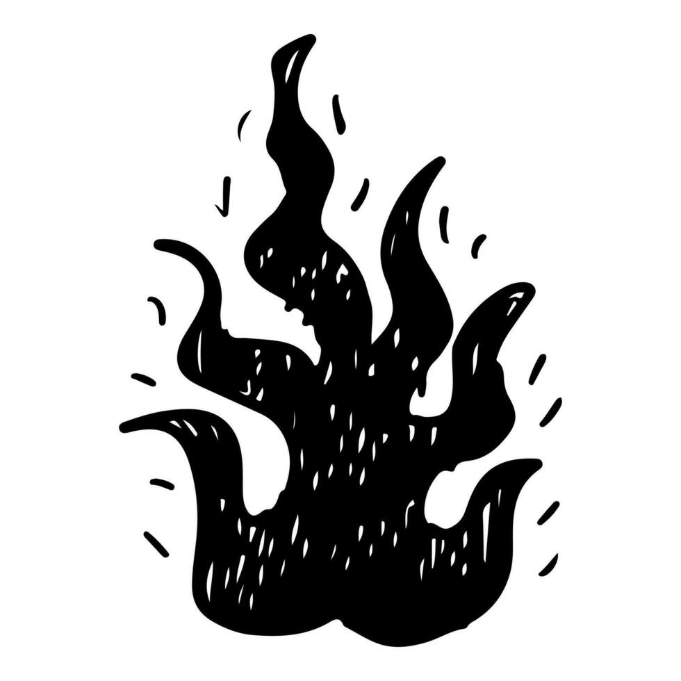 Doodle sketch style of Hand drawn fire isolated on white background. vector illustration.