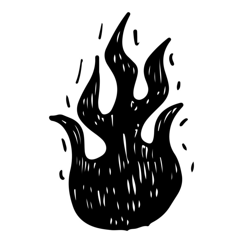 Doodle sketch style of Hand drawn fire isolated on white background. vector illustration.