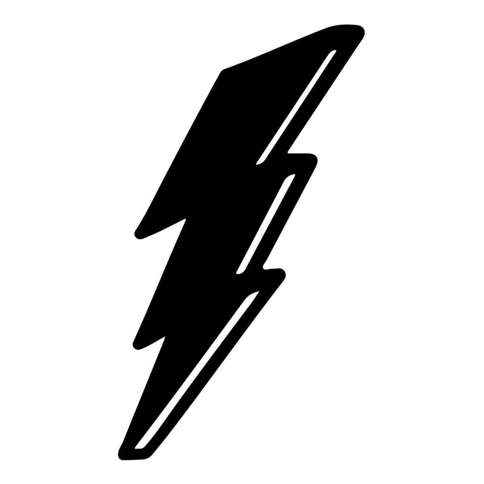Doodle sketch style of electric lightning bolt symbol vector
