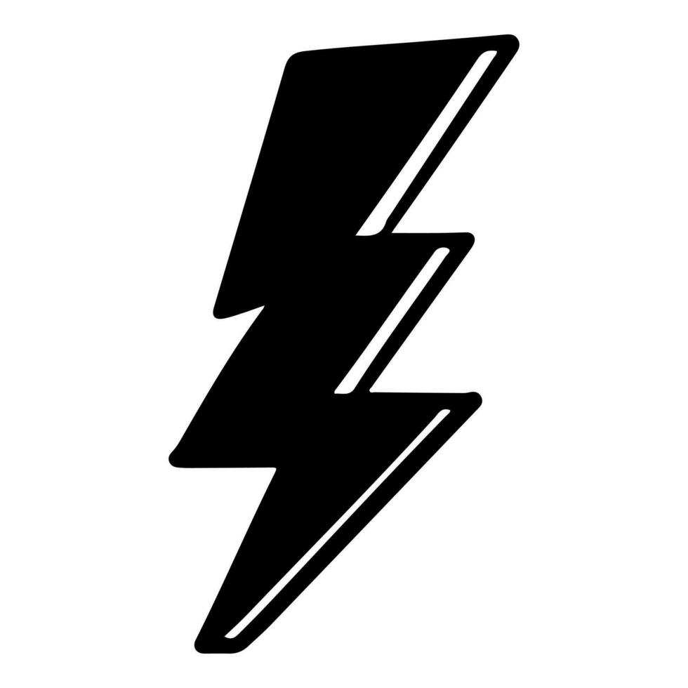 Doodle sketch style of electric lightning bolt symbol vector illustration for concept design.