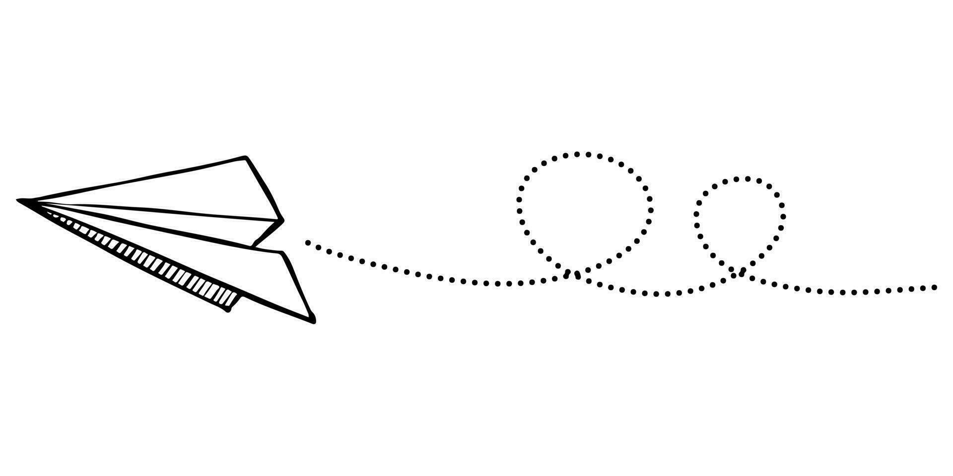 Doodle sketch style of paper plane icon vector illustration for concept design.