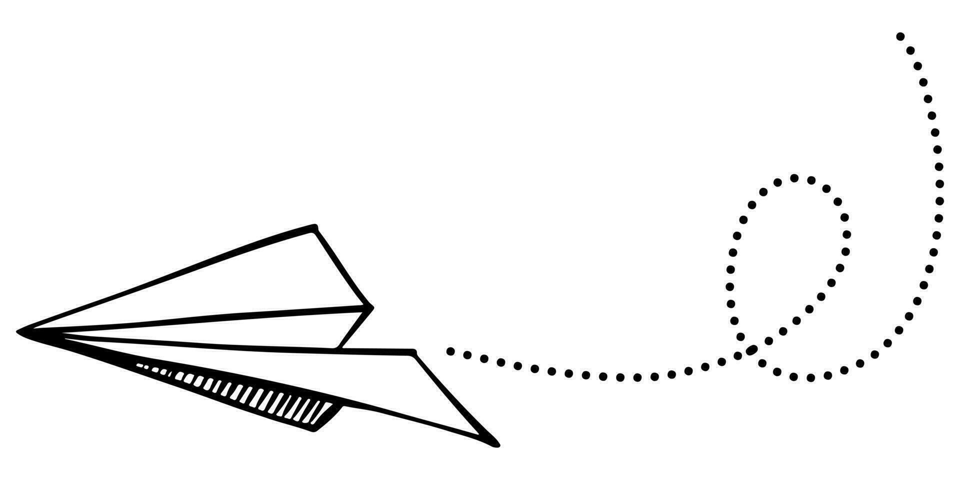 Doodle sketch style of paper plane icon vector illustration for concept design.