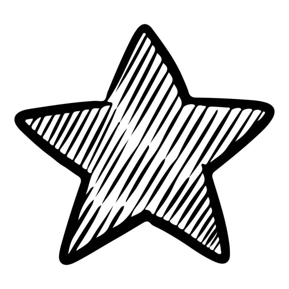 Doodle sketch style of star cartoon hand drawn illustration for concept design. vector