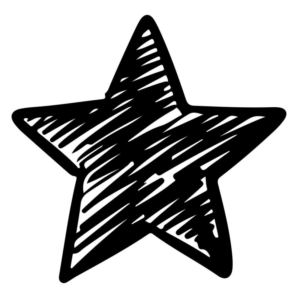 estilo de boceto de garabato de ilustración dibujada a mano de dibujos animados de estrellas para el diseño conceptual. vector