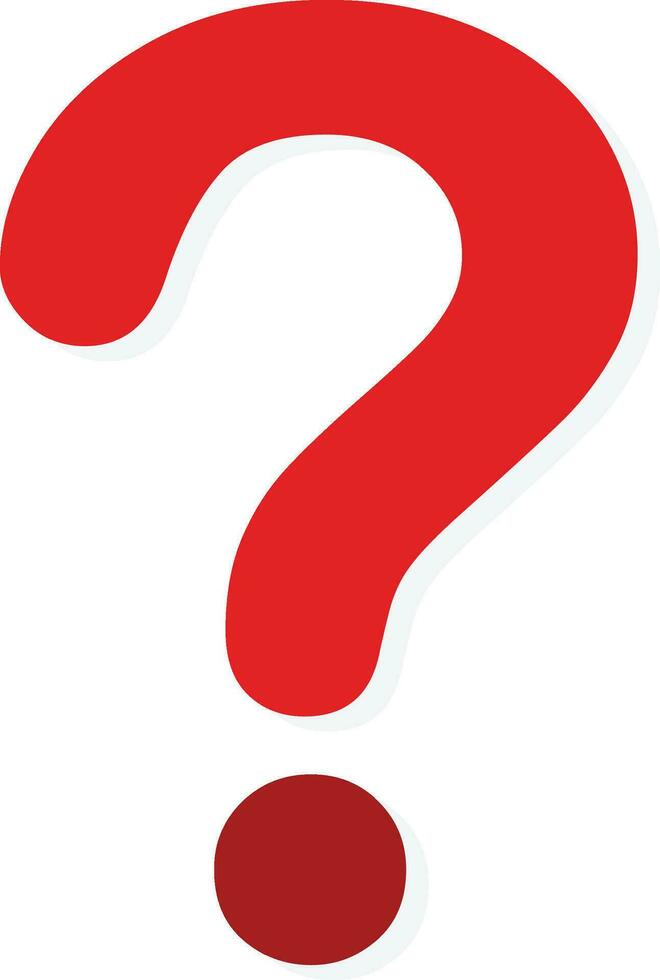 Red Question Mark Icon Vector