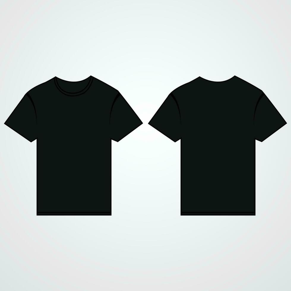 black t shirt design template on transparent background vector
