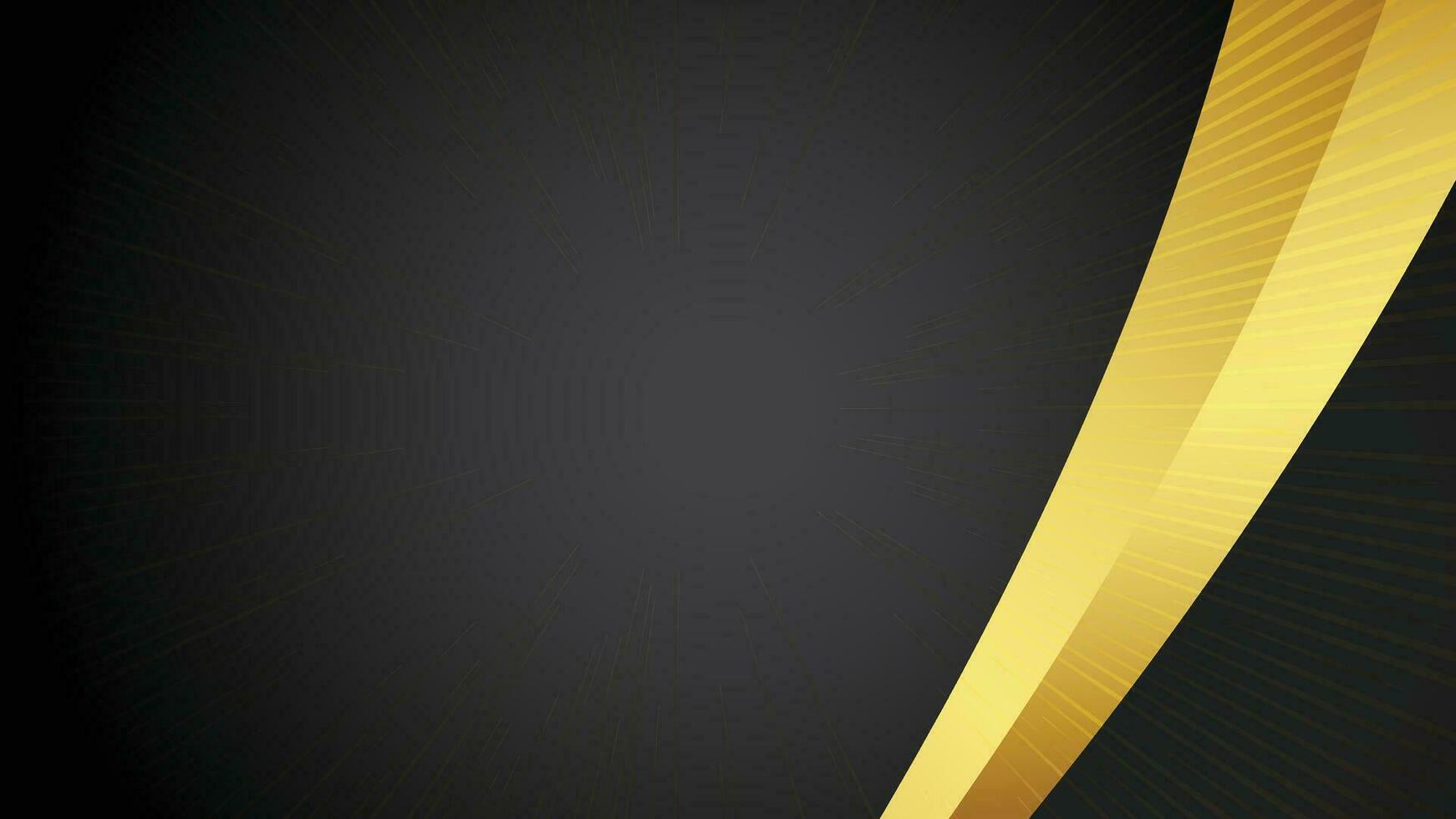 Luxury Dark Abstract Background With Golden Lines vector