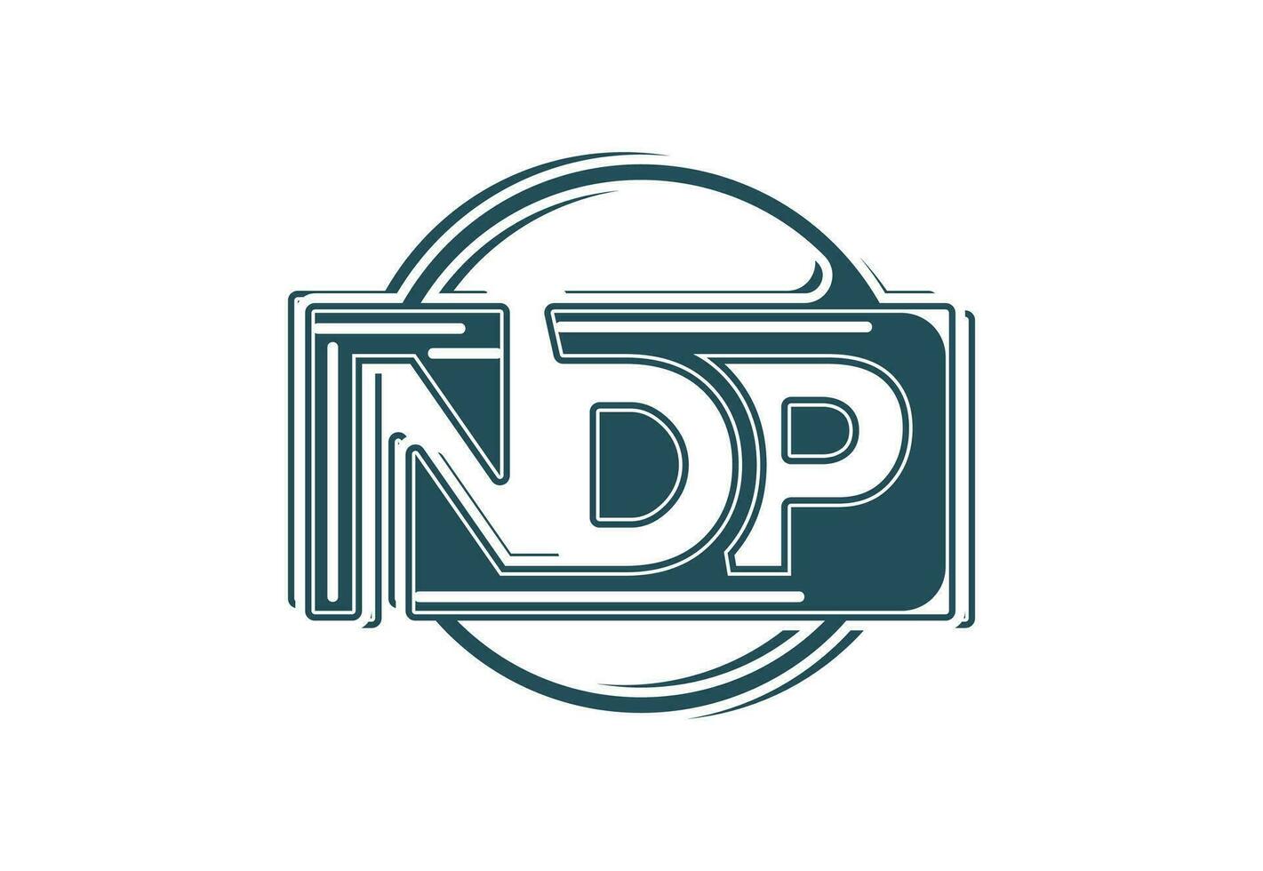 NDP letter logo and icon design template vector