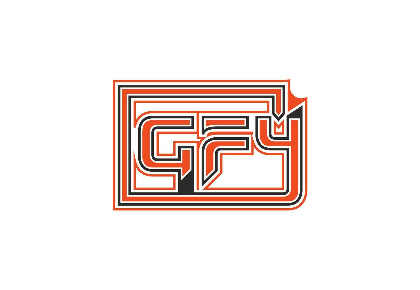 GFY letter logo and icon design template vector