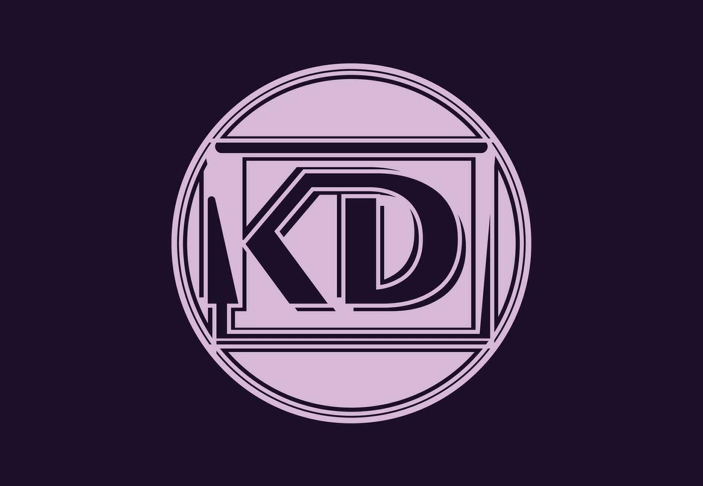 KD letter logo and icon design template vector