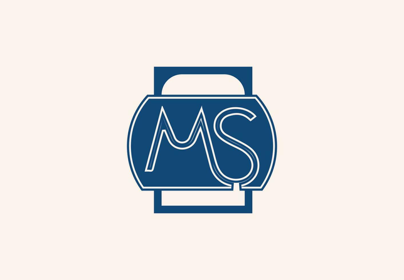 MS letter logo and icon design vector