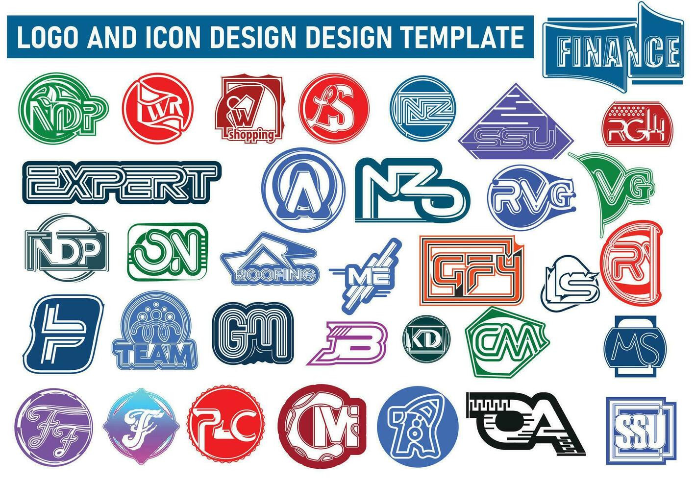 Creative new letter logo and icon design template bundle vector