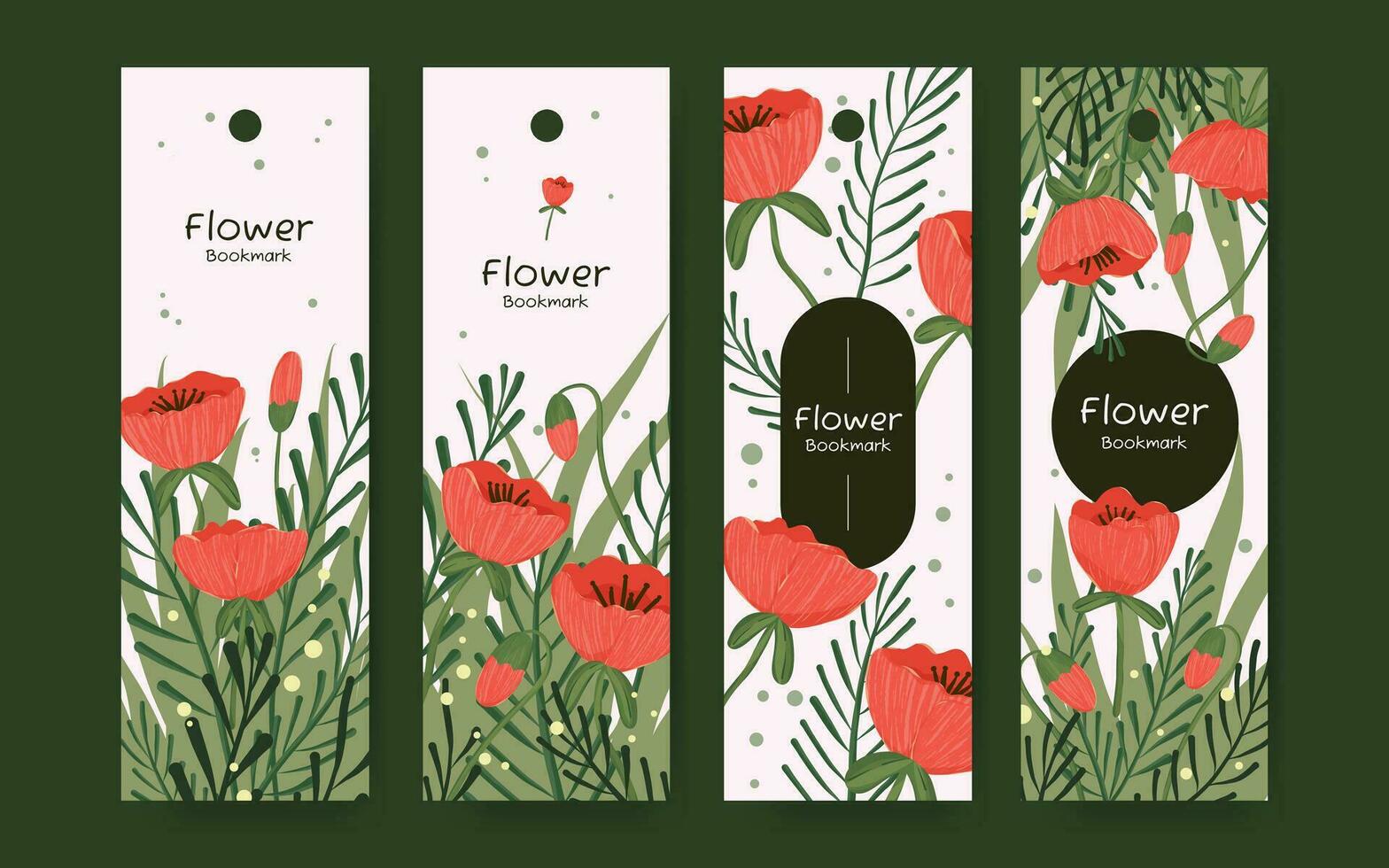 Hand drawn floral bookmark design vector