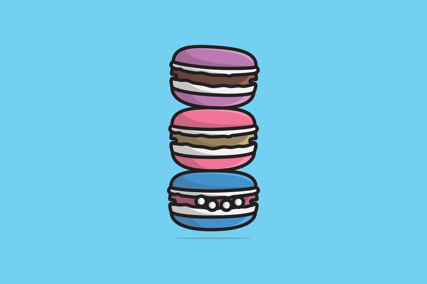 Set of Donuts with Icing vector illustration.