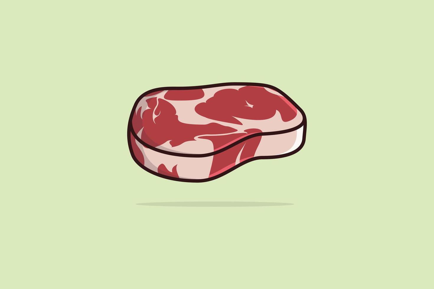 Barbecue Grill Steak Raw Meat vector illustration. Food object icon concept. Slice of steak, fresh meat. Uncooked pork chop vector design.