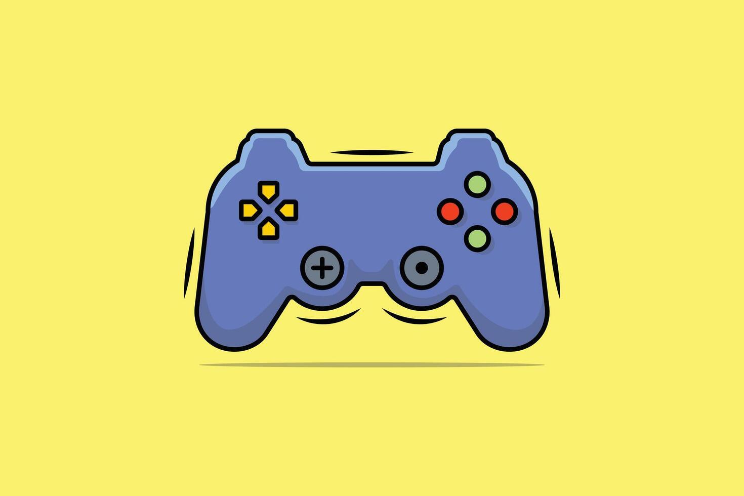 Joystick Controller and Game Pad Stick vector illustration. Sports and technology gaming objects icon concept. Video game controller or game console vector design with shadow on yellow background.