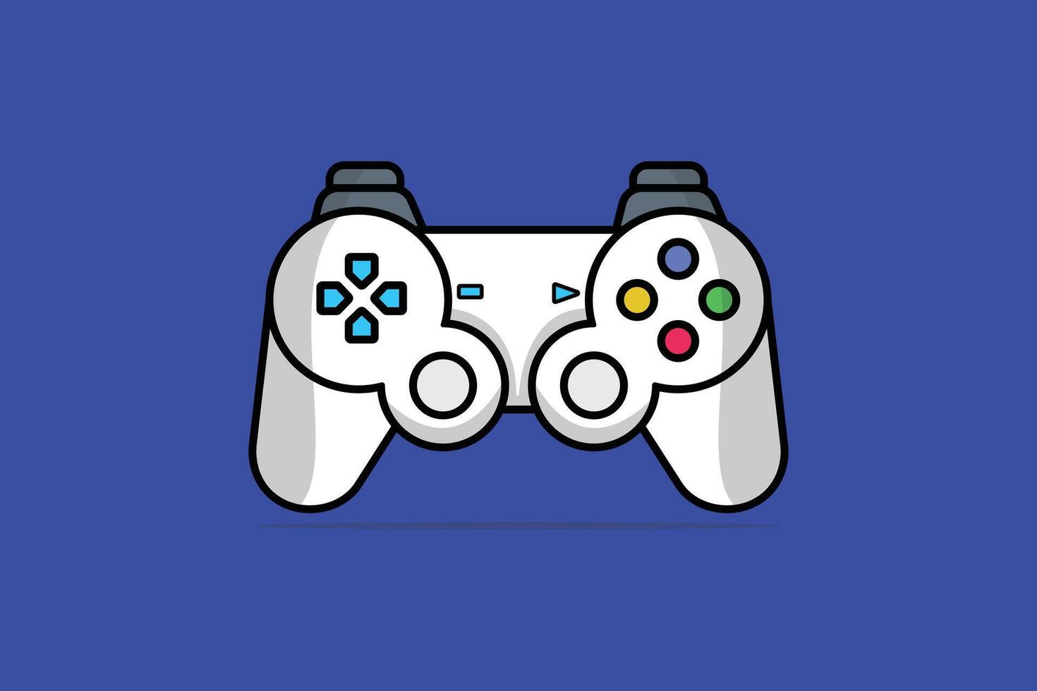 Video Game Console vector illustration. Sports gaming objects icon concept. Joystick gamepad game console or game controller vector design with shadow on blue background.