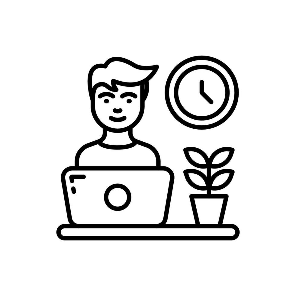 flexible trabajando horas icono en vector. ilustración vector