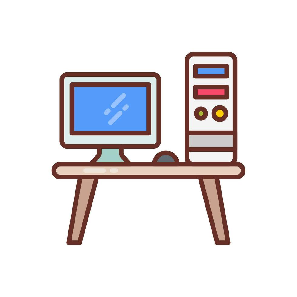 Workstation icon in vector. Illustration vector