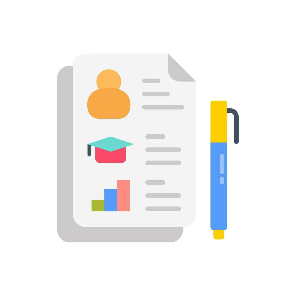 Resume icon in vector. Illustration vector