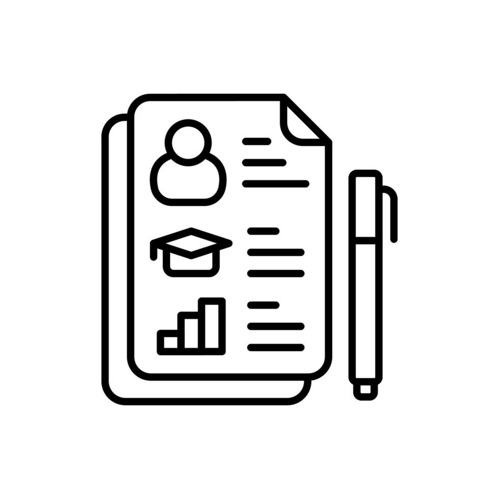 Resume icon in vector. Illustration vector