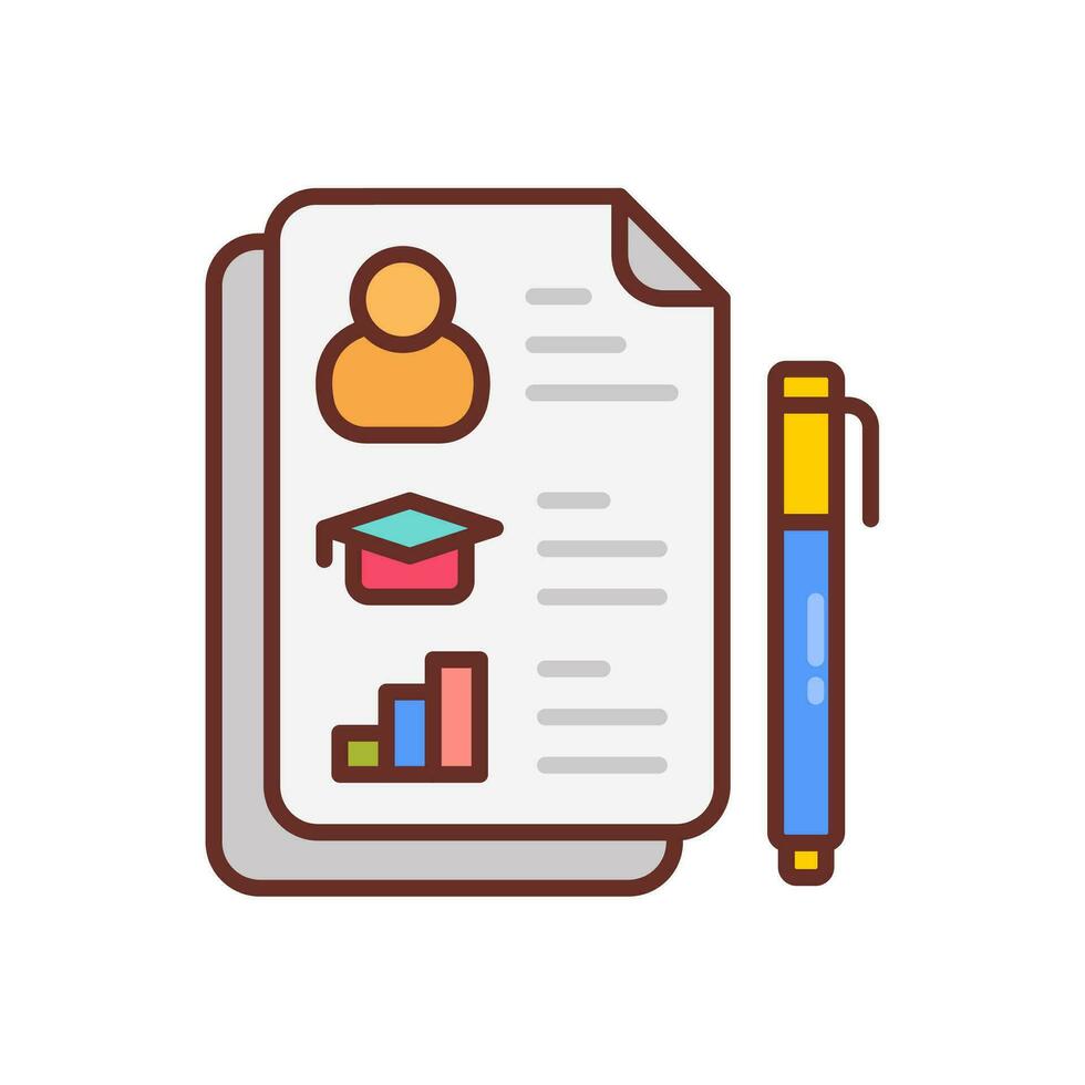 Resume icon in vector. Illustration vector