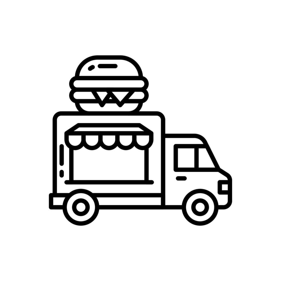 comida camión icono en vector. ilustración vector