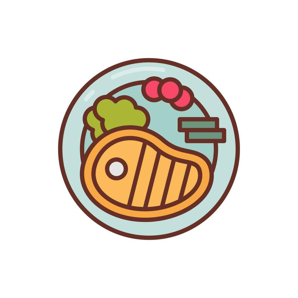 Steak icon in vector. Illustration vector