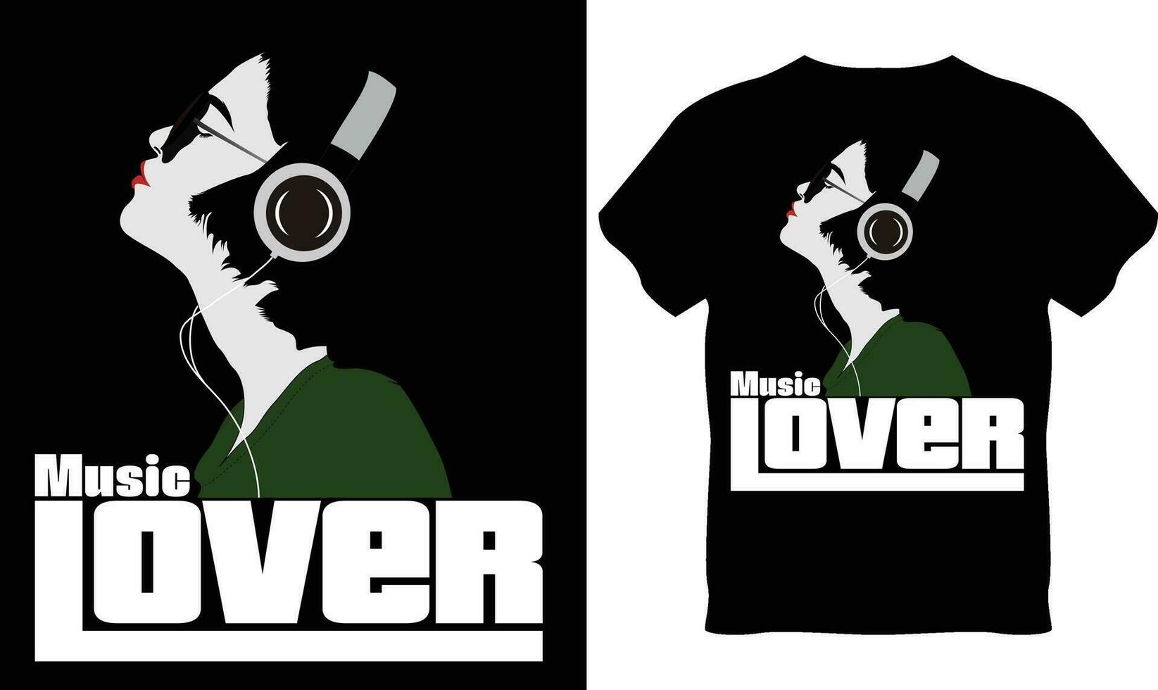 Real Music Lover T- Shirt Design vector