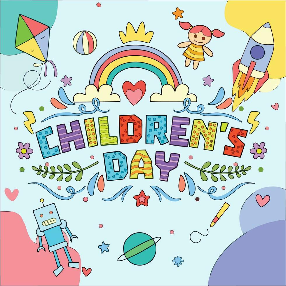 Children's Day is a day celebrated annually in honor of children. The date of observance varies by country, but some of the most common dates include June 1, November 20, and December 20. vector