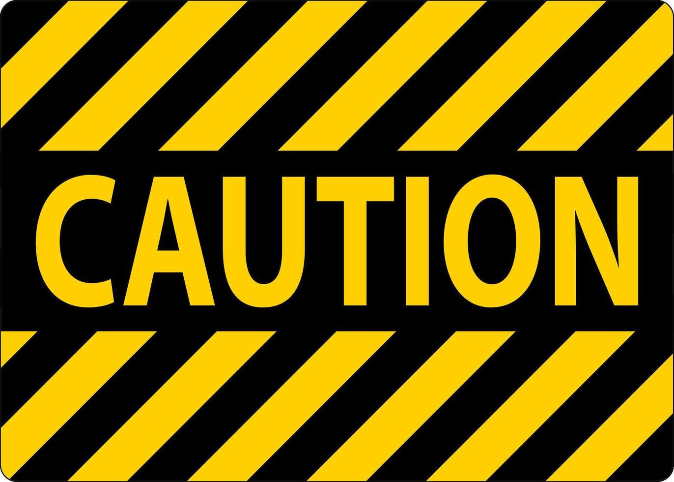 Caution Sign On White Background vector