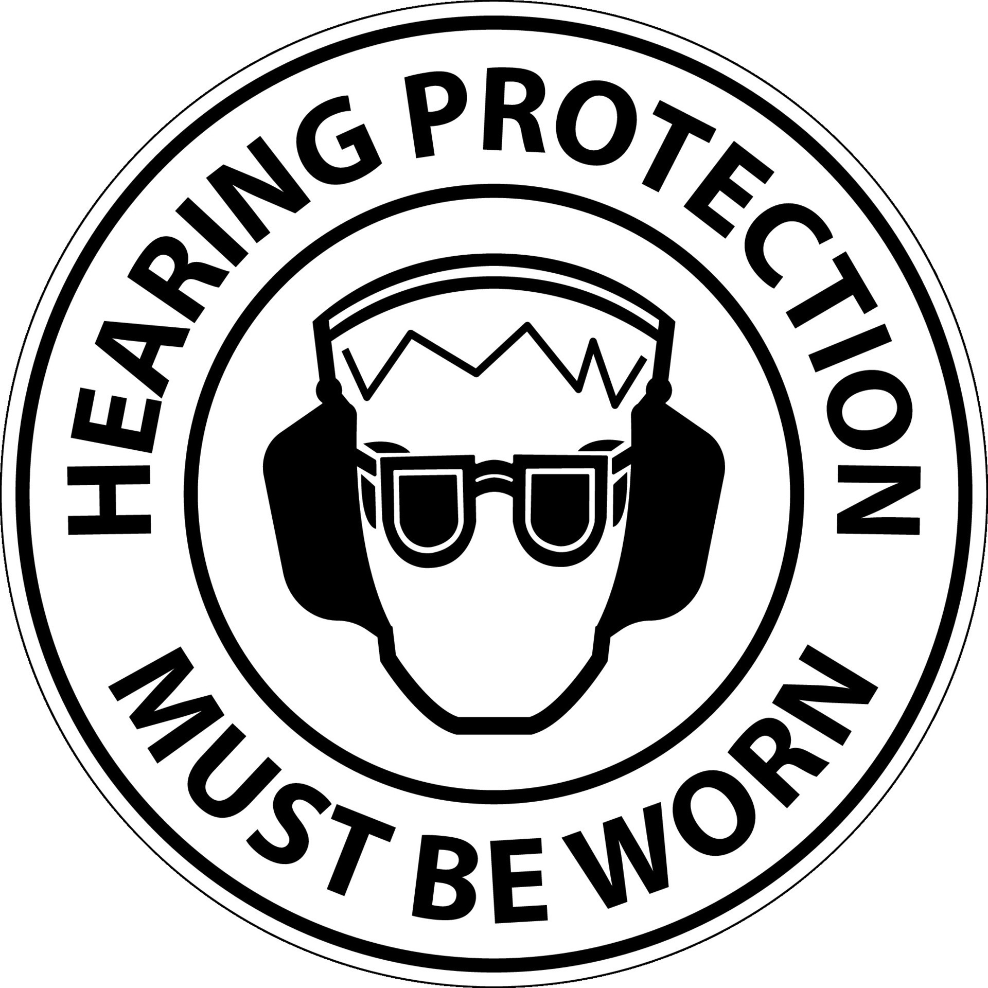 Hearing Protection Must Be Worn Sign On White Background 25730756