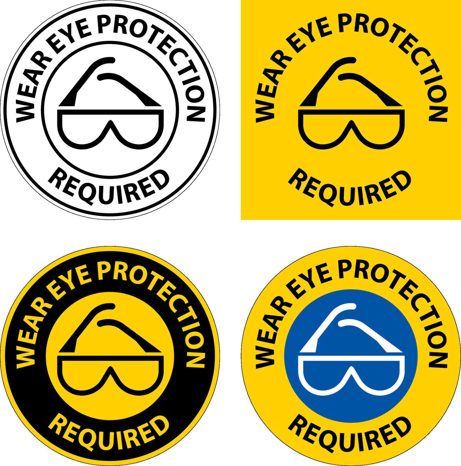 Notice Wear Eye Protection Required On White Background 25730775 Vector