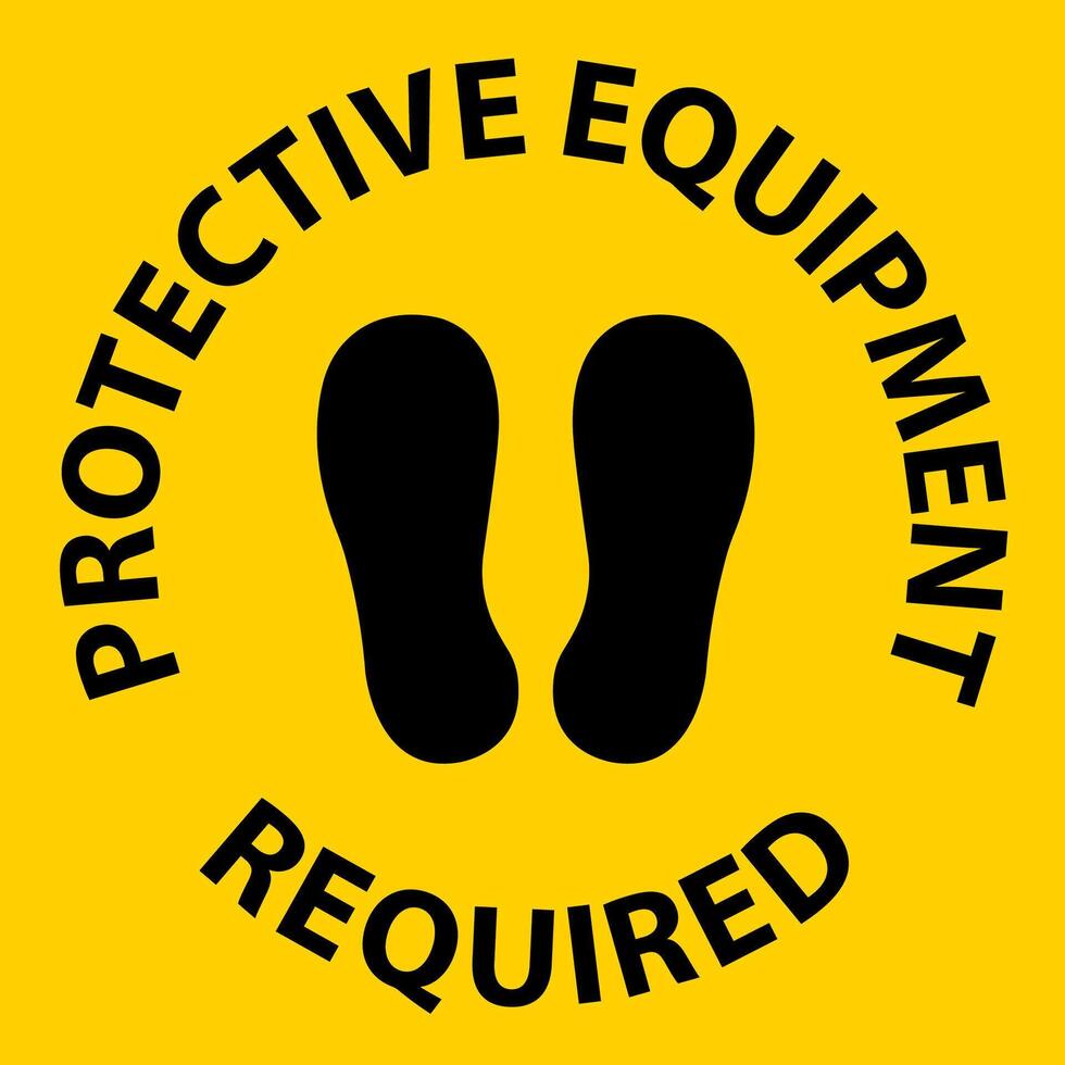 Floor Sign, Protective Equipment Required vector